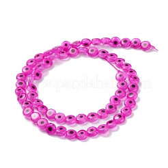 Ручной сглаза Lampwork плоские круглые пряди шарик X-LAMP-L058-6mm-16