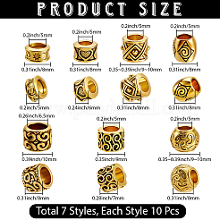 70 шт. 7 стиля сплава европейских бусин&nbsp;FIND-PA0001-18