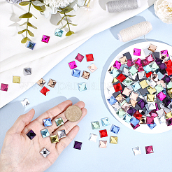 180 шт. 12-цветные стеклянные стразы-кабошоны с плоской задней частью&nbsp;GLAA-PH0003-76