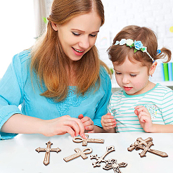 50pcs pendentifs en bois&nbsp;WOOD-CJ0001-36