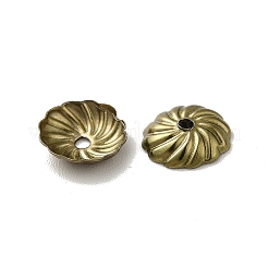 イオンプレーティング（IP）304ステンレススチールビーズキャップ  花  アンティークブロンズ  7x2mm  穴：1mm&nbsp;STAS-G075-10AB