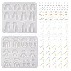 2 шт. 2 стиля подвесных арочных и круглых подвесных коннекторов из силиконовой Молды&nbsp;DIY-TA0005-10