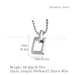 Прямоугольные кулоны из нержавеющей стали для женщин SK9133-1