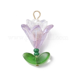 7 шт. подвески из прозрачного акрила с цветами PALLOY-MZ01099