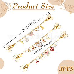 3pcs décorations de pendentif en alliage d'émail&nbsp;HJEW-UN00131