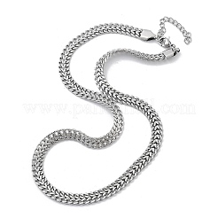 Ожерелья из нержавеющей стали 304 из пшеничной цепи для женщин NJEW-U019-01P