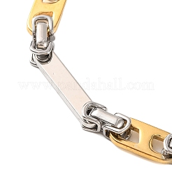 201 браслет-цепочка из нержавеющей стали прямоугольной формы с византийским узором BJEW-B078-111GP