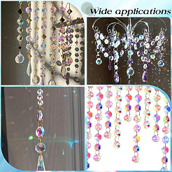 80 pièce de breloques connecteur en verre transparent à facettes&nbsp;GLAA-SP0001-88C-02