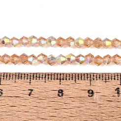 Ab couleur plaqué perles de verre transparent brins&nbsp;GLAA-G127-01-01E