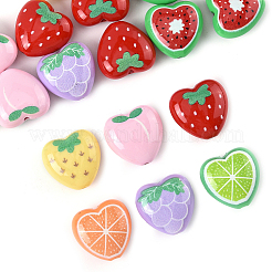 20шт 7 стиля непрозрачные акриловые бусины MACR-FS0002-22