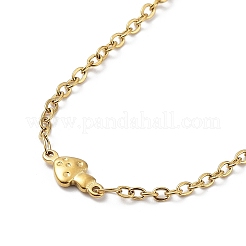Ionenplattierung (IP) 304 Edelstahl Pilz Gliederkette Halskette&nbsp;NJEW-K249-03G