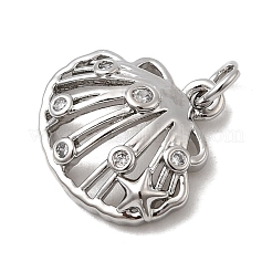 Pendentifs avec zircon cubiques à micro-pavés en laiton&nbsp;KK-H092-02B-P