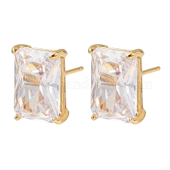 Pendientes de latón con circonita cúbica transparente para mujer&nbsp;EJEW-F418-22G