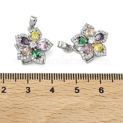 Drehbare Anhänger aus Messing mit Mikropavé-Fassung aus Zirkonia&nbsp;KK-A287-11B-P