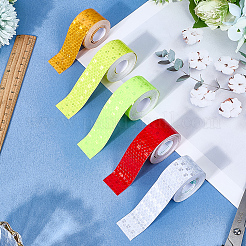 5 рулон 5-цветной светоотражающей наклейки на автомобиль из ПЭТ и ПВХ aumo-mate AJEW-SP0002-18