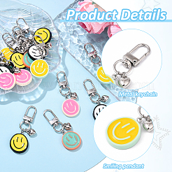 15 шт. подвеска в виде улыбающегося лица из двух цветов эмали из смолы&nbsp;HJEW-YW00165