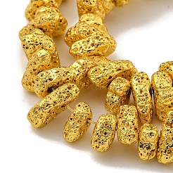 Fili di perle di roccia lavica naturale elettrodeposta&nbsp;G-I360-U01-01