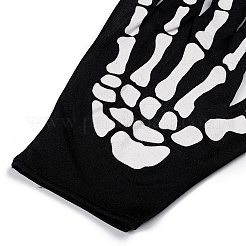Polyester-Skeletthand-Horror-Vollfingerhandschuhe&nbsp;LS-AJEW-A045-01A