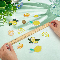 24 шт. 6 стили полиэстеровых нашивок лимонного цвета&nbsp;PATC-MA0001-49