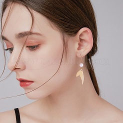 DIY人魚の尾の形のイヤリング作成キット  アクリルパーツなど、  真鍮チェーン  プラスチックパールビーズ＆イヤーナット  ステンレス ピアス フック & ペンダント & スタッド イヤリング  ミックスカラー&nbsp;DIY-SZ0009-63