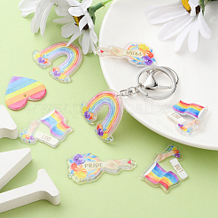 16шт 4 стиля акриловые подвески с принтом&nbsp;MACR-CJ0001-52