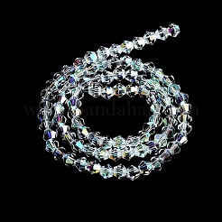 Граненый Bicone гальванических стеклянные бусины нити&nbsp;LS-EGLA-P016-4mm-AB02