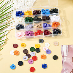 160 шт. 20 цвета пуговицы из смолы с 4 отверстиями&nbsp;BUTT-TA0001-29C