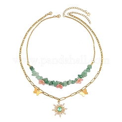 Ожерелья с подвесками в виде бабочек из сплава смолы и латуни NJEW-JN05468-04