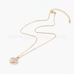 Ожерелья с подвесками в виде сердца из смешанных природных драгоценных камней NJEW-JN03491