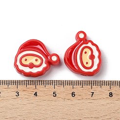 Thème décorations de Noël perle acrylique opaque avec émail&nbsp;OACR-Z021-01D