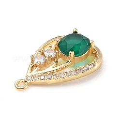 Латунь с подвесками из стекла k9 и стразами KK-C024-02KCG-01