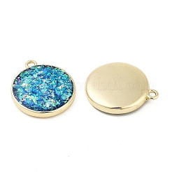 Подвески из латуни с покрытием стойки и синтетическим опалом&nbsp;KK-Q020-07G