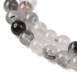 Натуральный турмалированный кварц / черный рутиловый кварц G-E558-04-6mm