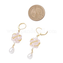 Стеклянные серьги-капли с застежкой-рычагом EJEW-MZ00531-03