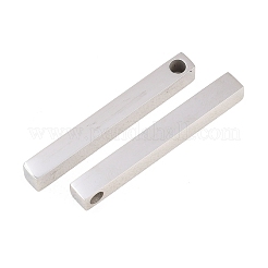 ステンレスペンダント201個  長方形のチャーム  ステンレス鋼色  40x5x5mm  穴：3mm&nbsp;STAS-P437-12P