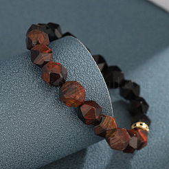 Natürliche Tigerauge- und Obsidian-Perlenarmbänder zum Stretch für Damen und Herren&nbsp;WG6996F-01