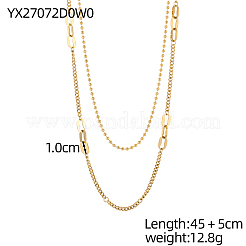 Двухслойные ожерелья из нержавеющей стали 304&nbsp;STAS-OY007-66G