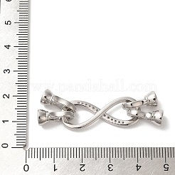 Messing Micro Pave klare Zirkonia Falte über Verschlüsse&nbsp;KK-A227-08P