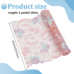 2 ярд полиэстеровой кружевной отделки с цветочной вышивкой DIY-BC0013-22