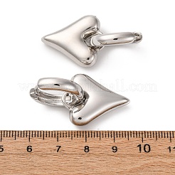 Серьги-кольца из латуни в форме сердца EJEW-D322-12P-01