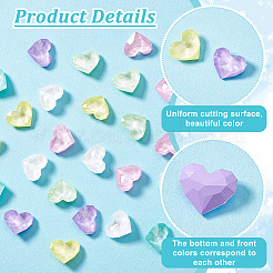 36шт 6 цвета стеклянные кабошоны со стразами RGLA-PH0001-20