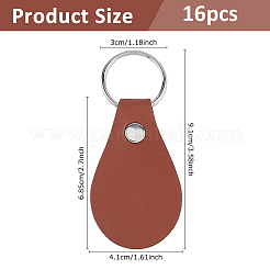 16 porte-clés en cuir PU en forme de larme&nbsp;KEYC-DC0001-47B