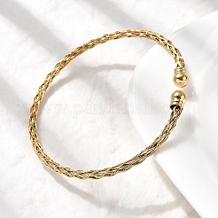 Плетеные браслеты-манжеты из нержавеющей стали 304 BJEW-A067-03G