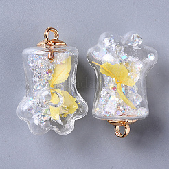 Медвежья лапа прозрачного стекла подвески GLAA-S181-10G