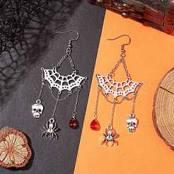 Серьги с подвесками из сплава стекла EJEW-TA00425