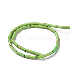 合成インペリアルジャスパー染めビーズ連売り  コラム  芝生の緑  4~4.5x13~14mm  穴：1.2mm  約27~29個/連  14.72''~14.96''（37.4~38センチメートル）&nbsp;G-D077-B01-07