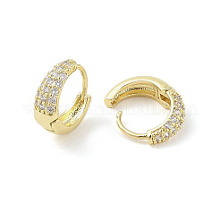 Серьги-кольца из латуни с микропаве из прозрачного кубического циркония для женщин EJEW-L285-001G