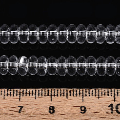 透明ガラスビーズ連売り  ロンデル  透明  6~6.5x3mm  穴：1mm  約103~118個/連  14.57~14.96インチ（37~38cm）&nbsp;LS-GLAA-ZX008-6mm-19A