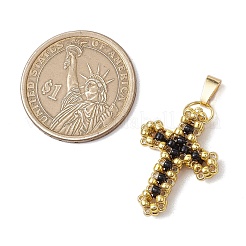 2 шт. 2 стиля 3D стеклянные бусины крестики-подвески&nbsp;PALLOY-MZ00576-01