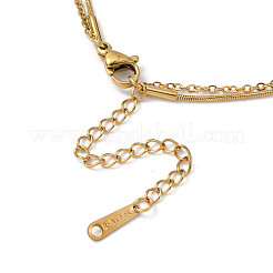 Ожерелье из двухслойного кабеля из нержавеющей стали 304 и цепей-змей NJEW-Z028-03G